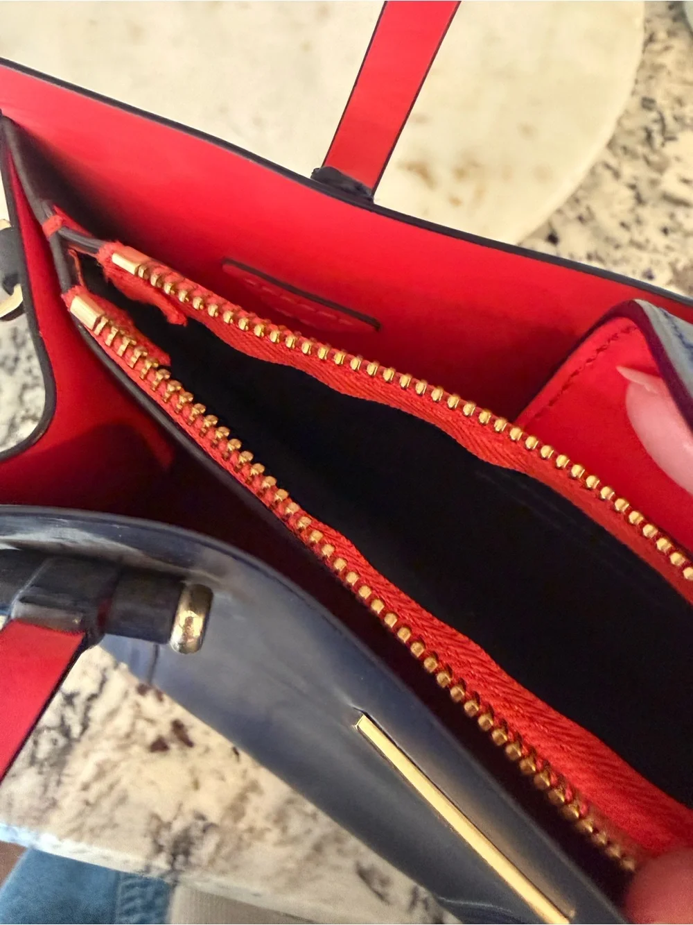 Kate spade Navy and Red Structured Tote Bag for Women